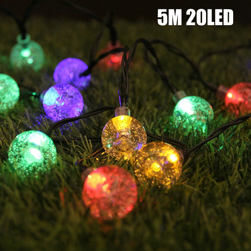 Solar Powered LED Outdoor Waterproof String Lights Outdoor Garden Yard Lamp Light String 2019ing: Multicolour-5M 20LED