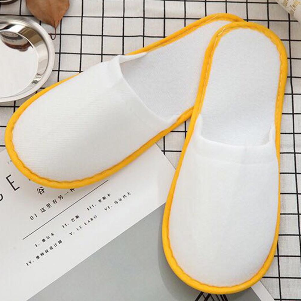 Pair Hotel Travel Spa Disposable Slippers Home Guest Slippers white blue shoes 40P forceful