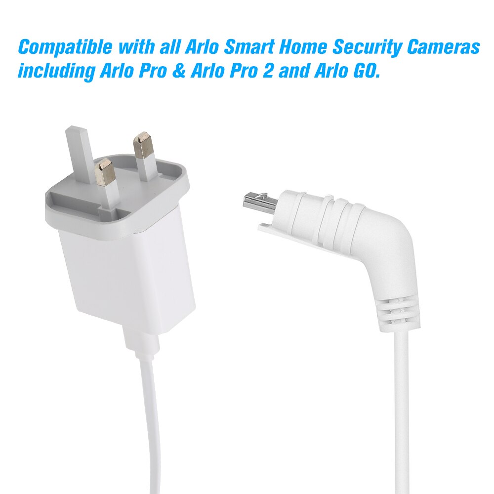 6M/20ft for Arlo Pro Arlo GO Weatherproof Flat Cable Aluminium Alloy Micro USB Cable Charging Power Cord with Plug