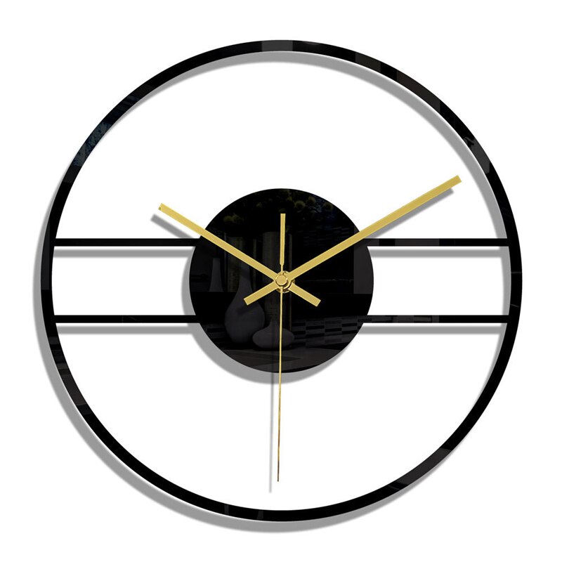 3D Wall Clock Modern Black Acrylic Mirror Wall Clock Living Room Circular Needle Wall Clock Wall Art Decal Home Decor: Default Title