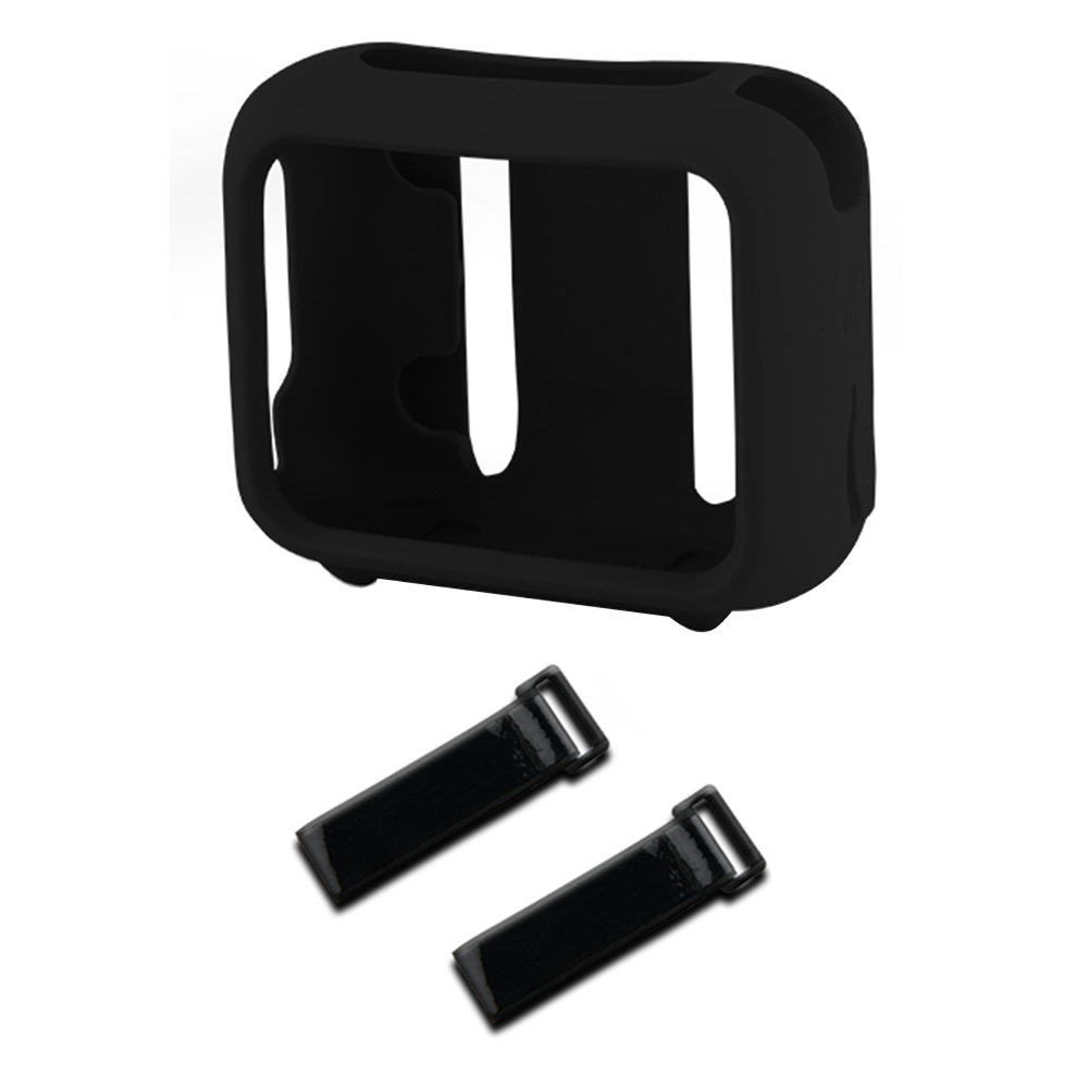 Siliconen hoes beschermhoes met luidsprekerbevestigingsriem Draagbare luidsprekerhoes Schokbestendige luidsprekerhoes voor JBL Go 4-luidspreker: Black
