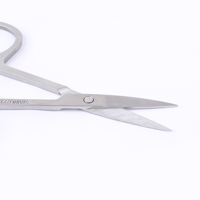 Stainless Steel Mini Portable Curved Mustache Nose Ear Hair Remover Scissor Trimmer Safety Tips