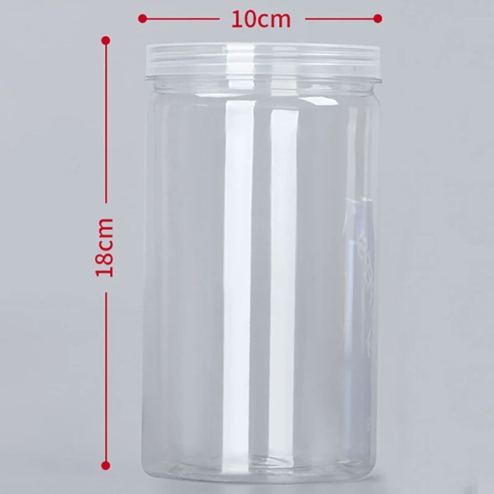 Bote sellado transparente con tapa, botella de embalaje vacía, tarro de plástico para alimentos, contenedor de almacenamiento de grado alimenticio, cubo Circular: Multicolor