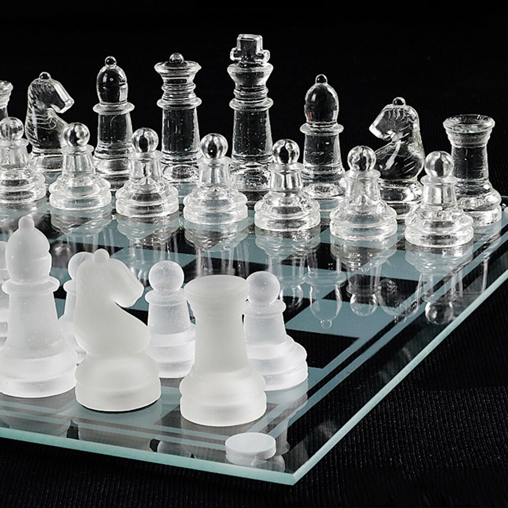Glas Schaakbord Elegante Glazen Schaakstukken Schaakspel Set 25Cm Of 20Cm Houten Schaken Boards backgammon Tafel Spel