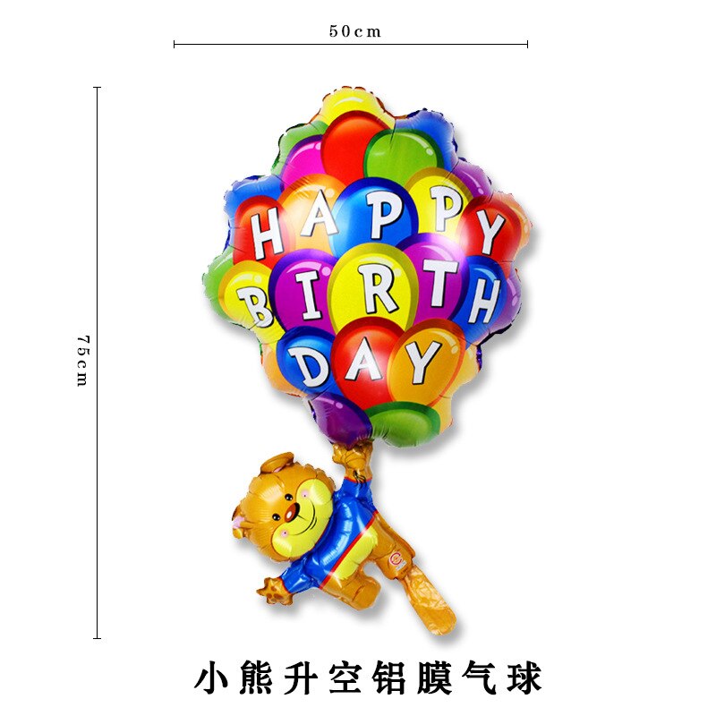 Cartoon Modellering Beer Parachute Aluminium Film Ballon Kinderen Birthday Party Decoratieve Ballon Beer Parachute