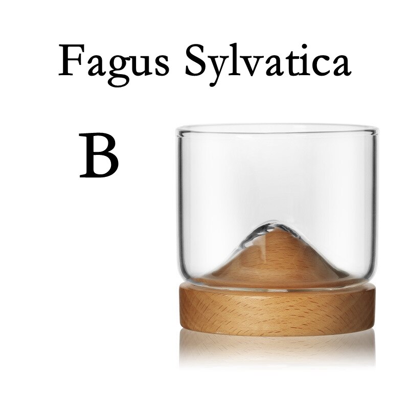 Vasos de whisky de vidrio Brandy Snifters vino Whiskey gafas Base de madera de nogal tazas para Barra de licor XO Chivas copa de vidrio decoración del hogar: B