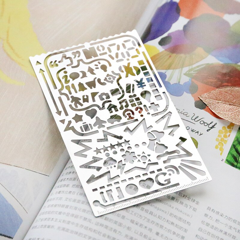 Kawaii Cute Cat Ruler Drawing Stencil Hollow Metal Rulers Stencils Stationery List School Office Supplies Bullet Journal sl1701