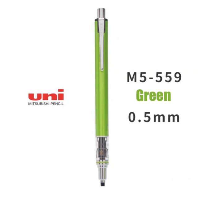 1pcs uni M5-452/M5-450T/M5-559 Kuru-toga mechanical pencil Automatic Pencil 0.5mm Rotating lead student office: M5-559 Green