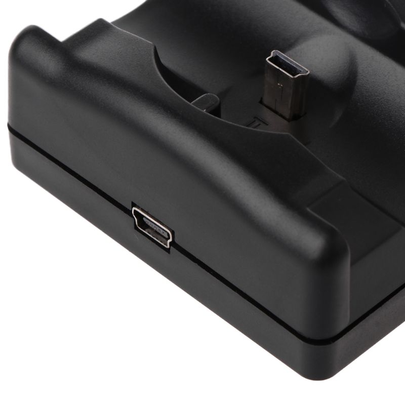 Schwarze, universelle usb-betriebene doppel-ladestation für  ps3 move wireless controller