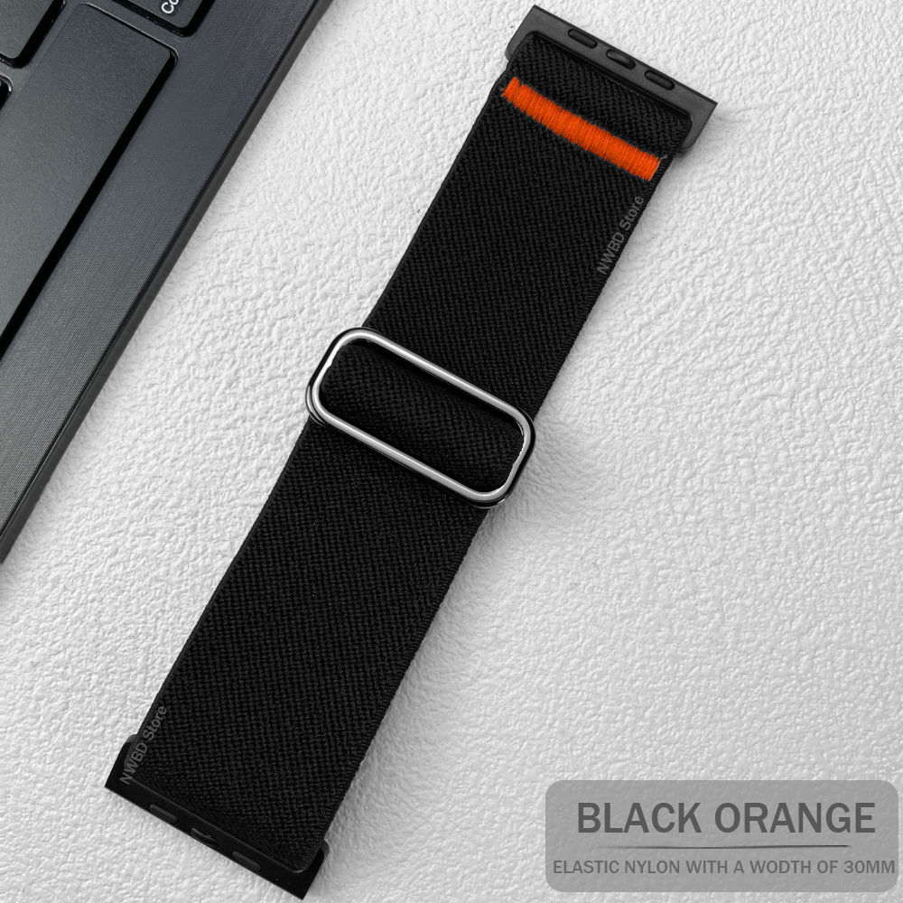 Nylon Strap for Apple Watch Band IWatch Series 9 8 7 SE Ultra 2 Bracelet 44mm 45mm 49mm 40mm 41mm Correa Watchband Accessories: Red Black / 14mm