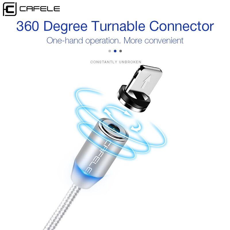 Cafele USB Cable for iPhone / Micro USB / Type C Magnetic LED Lighting USB Cable for iPhone XS Xiaomi Pocophone F1