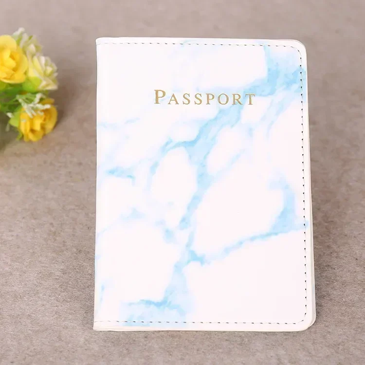 Frauen Männer Reisepass Abdeckung Pu Leder Marmor Stil Reise Ich würde Kreditkarte Reisepass Paket Geldbörse Taschen Beutel: Malachit blau
