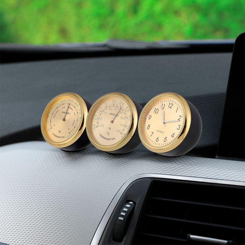 Quartz Thermometer Auto-accessoires Voertuig Meter Hygrometer Decoratie Ornament Auto Auto Digitale Klok