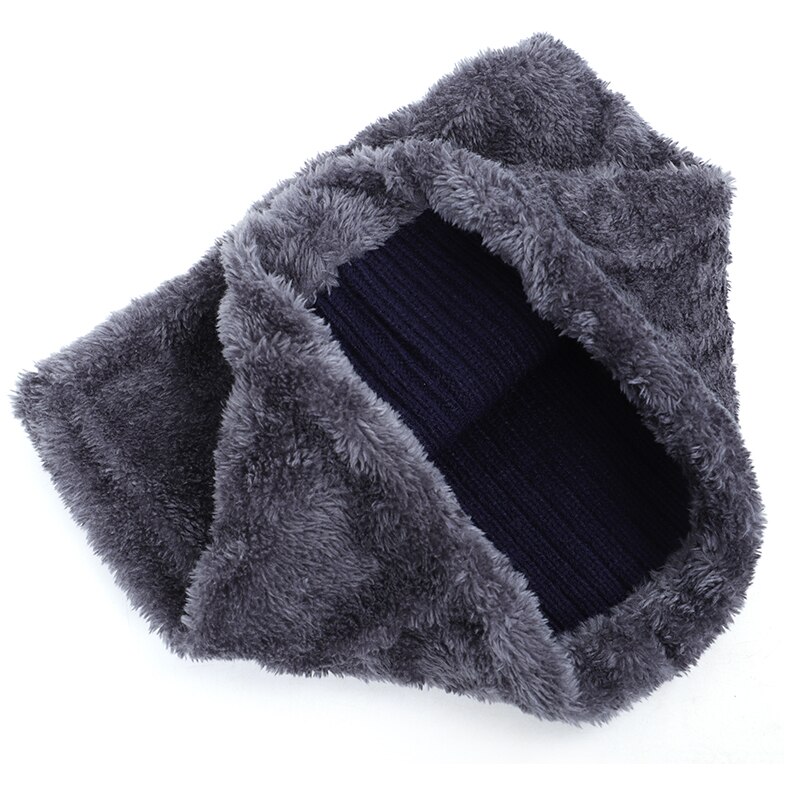 Herre vinterlue todelt varm og fløyel tykk lue vinterlue herre ull skjerf lue balaclavahue strikke lue casual pappa luer