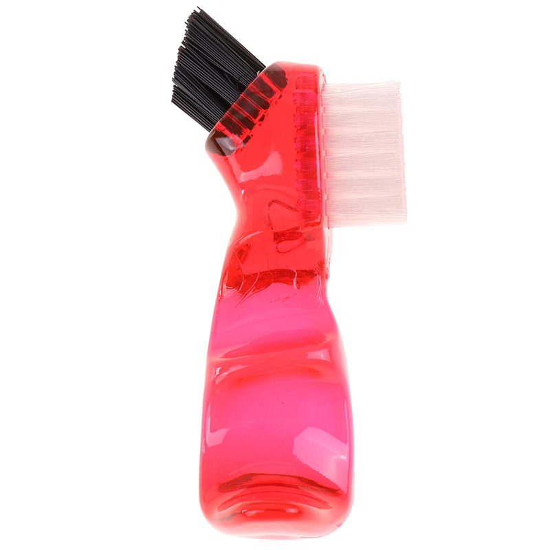 Brosse de nettoyage de prothèses dentaires, poils et poignée ergonomique en caoutchouc, poils multicouches, brosse pour fausses dents, outil de soins buccaux: WHITE