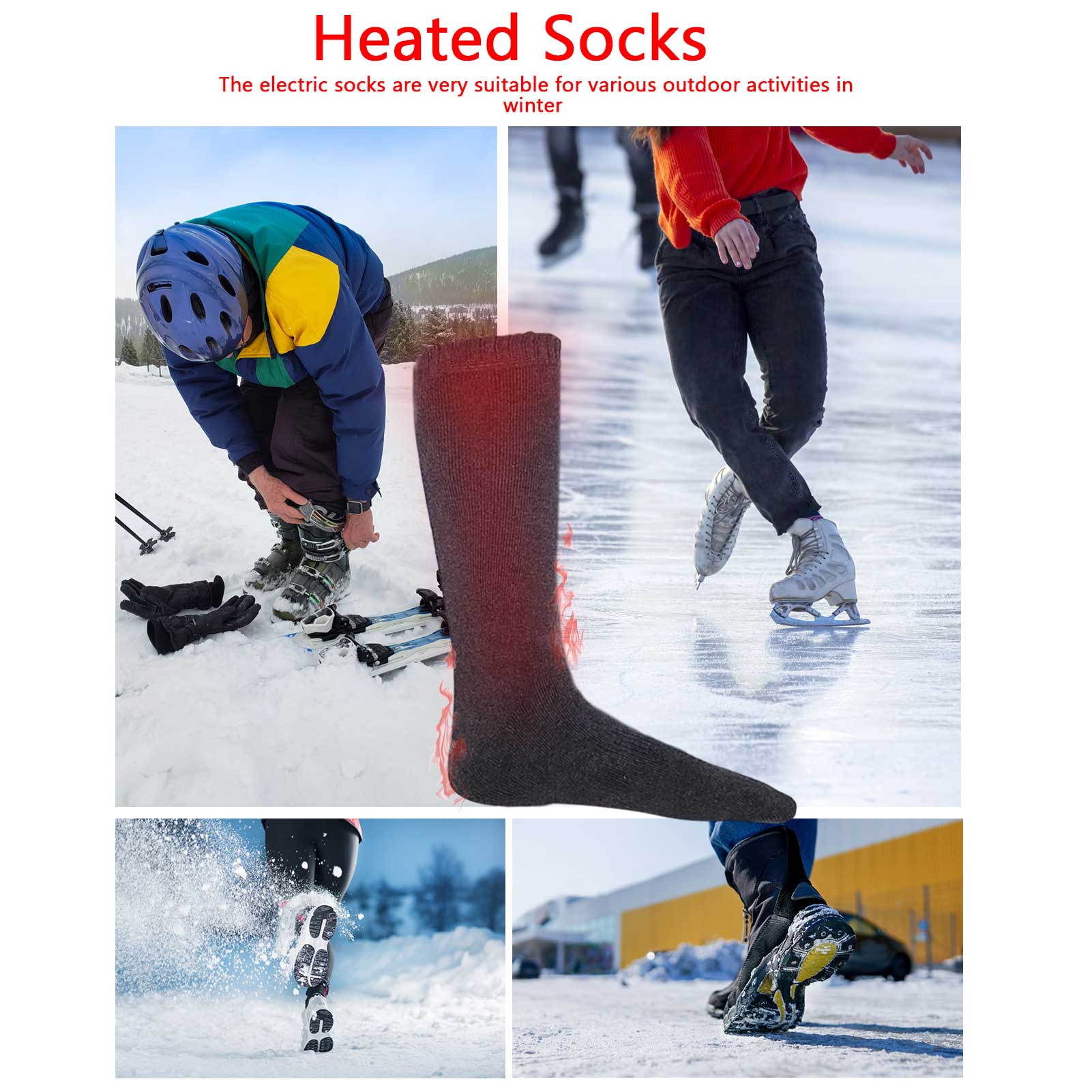 Electric Heated Socks Heating Sock Breathable Comfortable Electric Feet