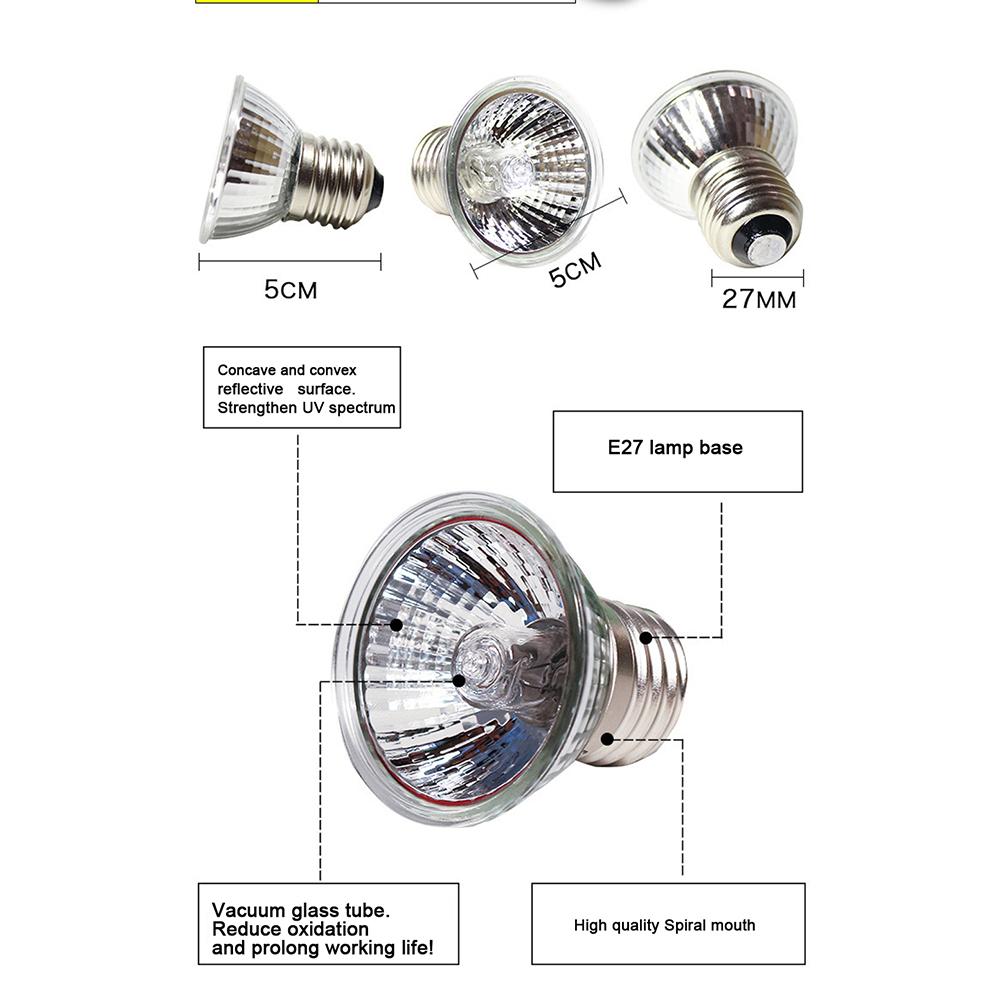 Lámpara de reptiles de 25/50/75W, 220V, Bombilla de calor para mascotas, Tortuga, UVA + UVB 3,0, bombillas de luz, anfibios, lagartos, controlador de temperatura