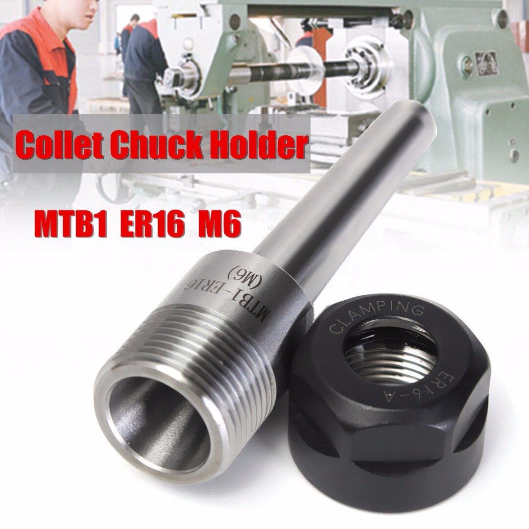 ER16 Collet Chuck Holder W/ MT1 Shank Morse Taper M6 CNC Milling Lathe Tool