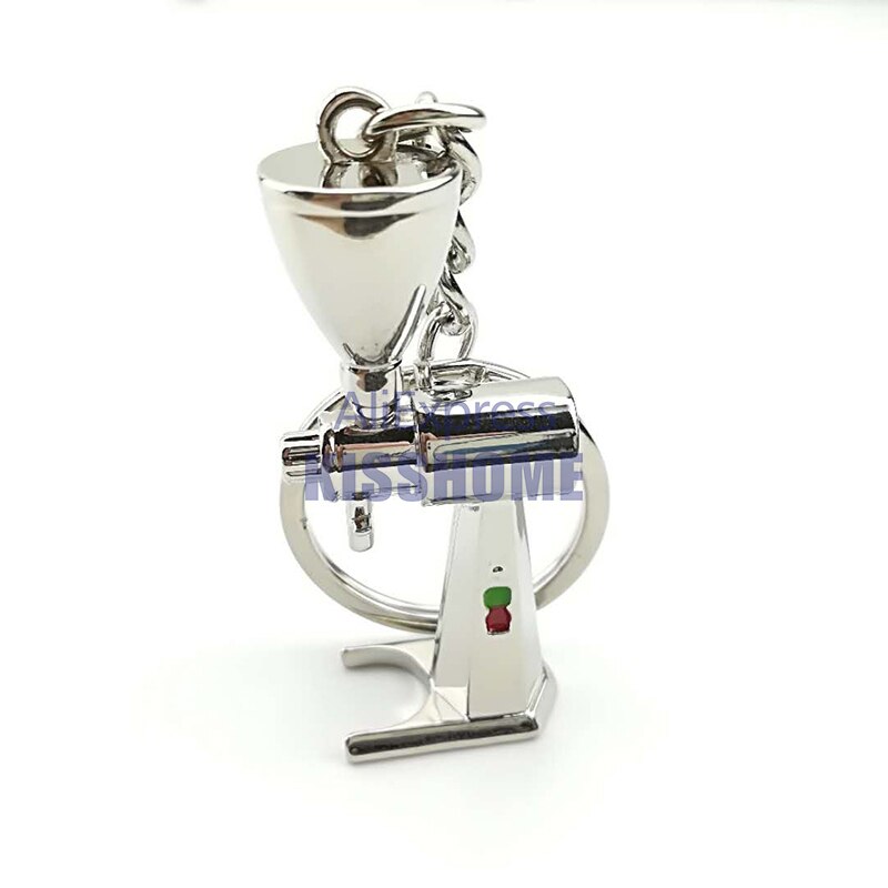 Kaffemaskiner i zinklegering nøglering bærbar nøglering kaffeværktøj værktøj barista espresso kaffe tilbehør: Sølvkværn 5 x 2.1