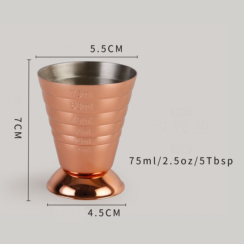 75ml / 2.5oz / 5 Tpsp Magic Measuring Cup Stainless Steel Ounce Cup Wine Bar Wine Scale Measuring Cup