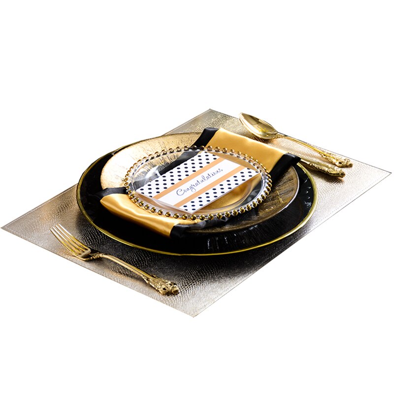 runden Schwarz Glas Platte Abendessen Platten Gold Glas Geschirr Restaurant Salat Schüssel transparent Platte Glas Schüssel und Gericht einstellen