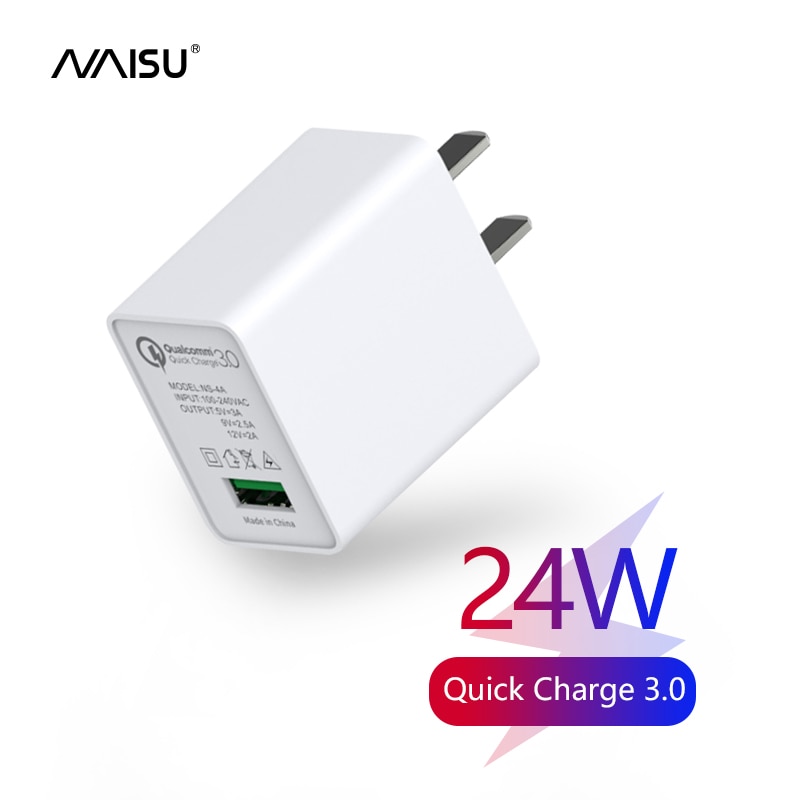 NAISU 24W Quick Charge QC 3,0 USB Ladegerät Handy Wand Schnelle Lade Adapter Für iPhone Huawei Samsung Xiaomi note8 Langlebig