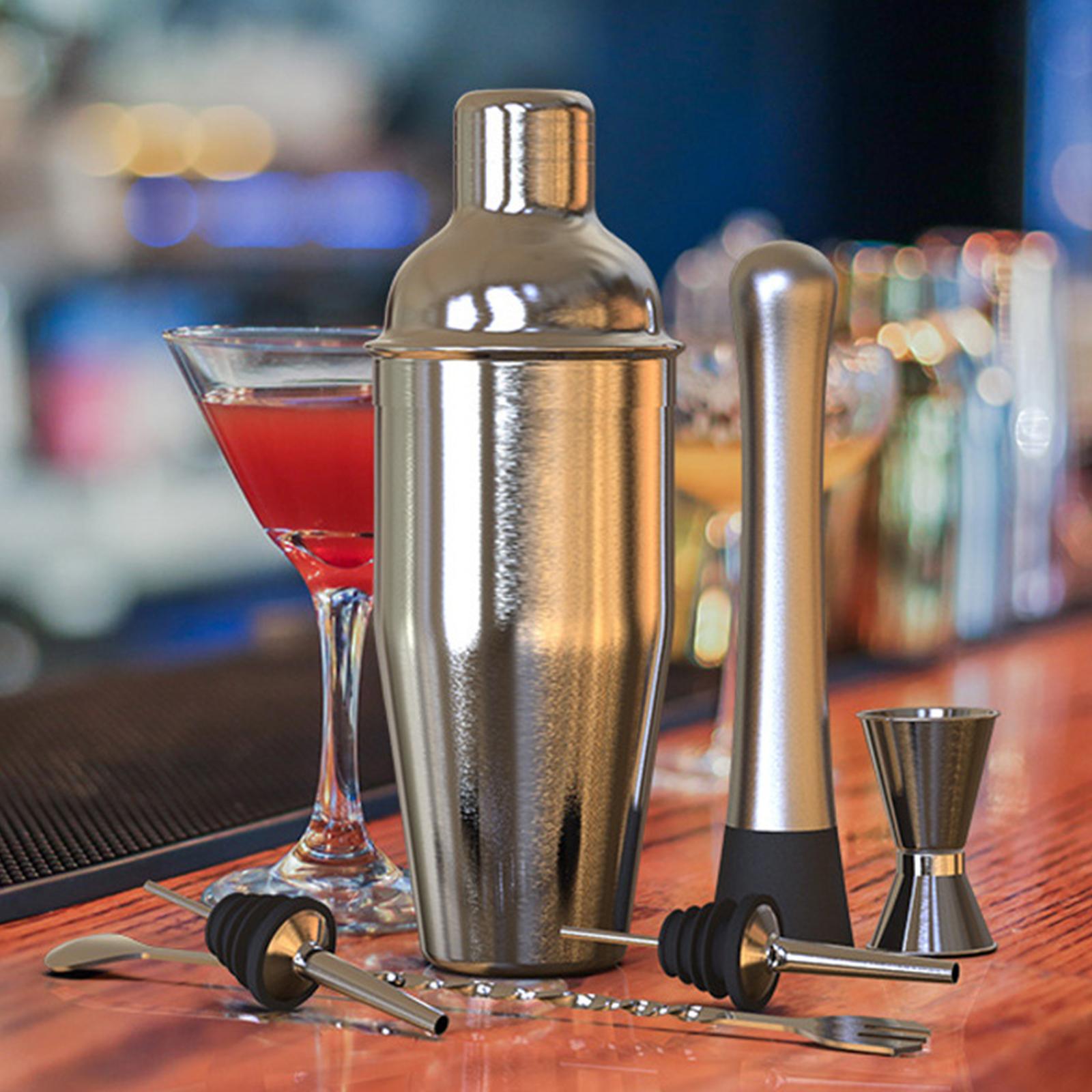 Stainless Steel Cocktail Shaker Ice Crusher Drink Making Pro Cocktail Set for Martini