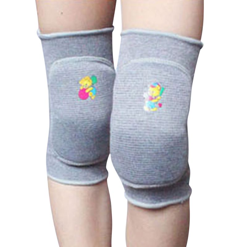Kind kinderen sport kniebeschermer dans training spelletjes katoenen sport kniebeschermer kniebeschermer kniebeschermers accessoires: Grijs / S