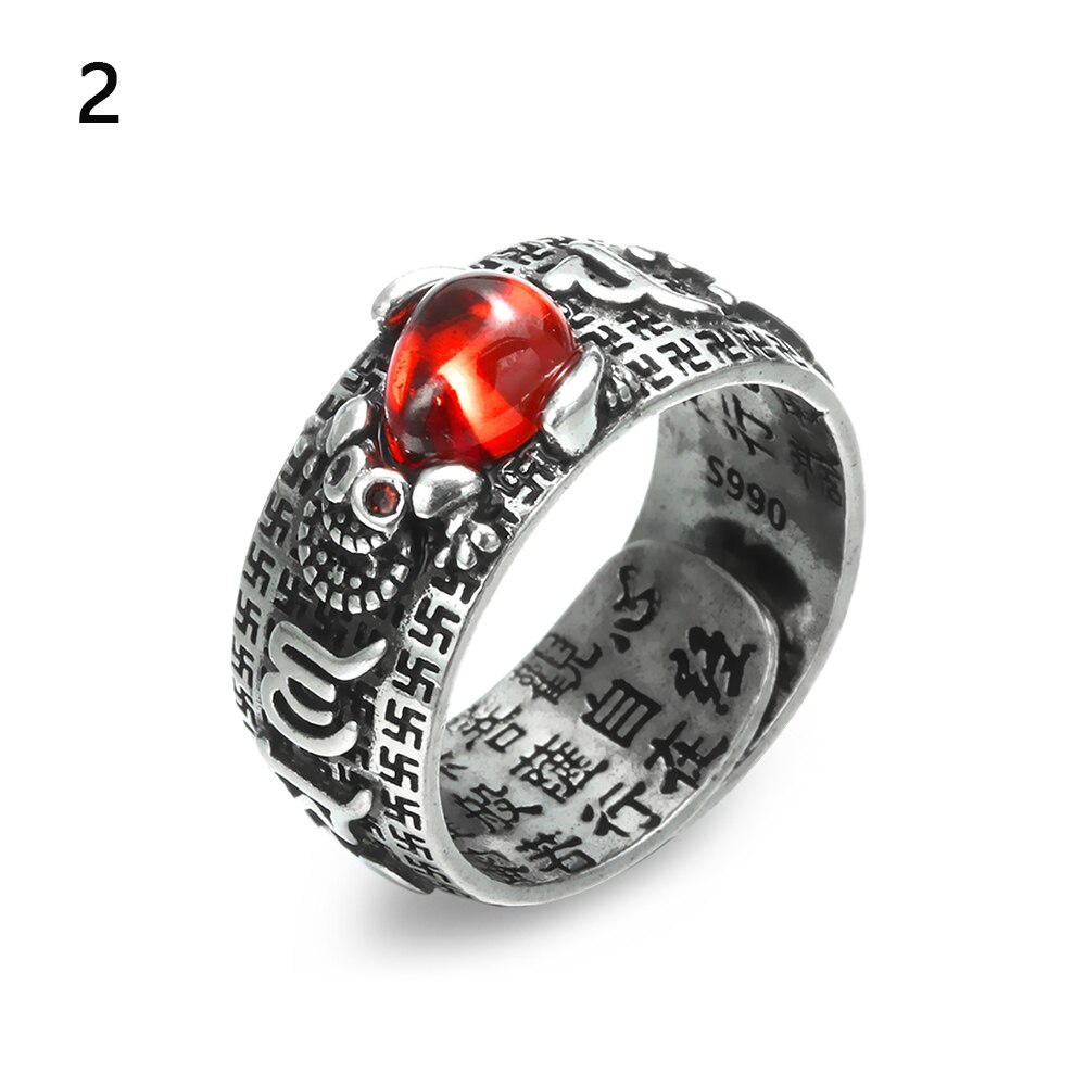 Vintage Pixiu Charms Ring Unisex Adjustable Women Men Feng Shui Jewelry Amulet Protection Wealth Buddhist Retro Rings: 02