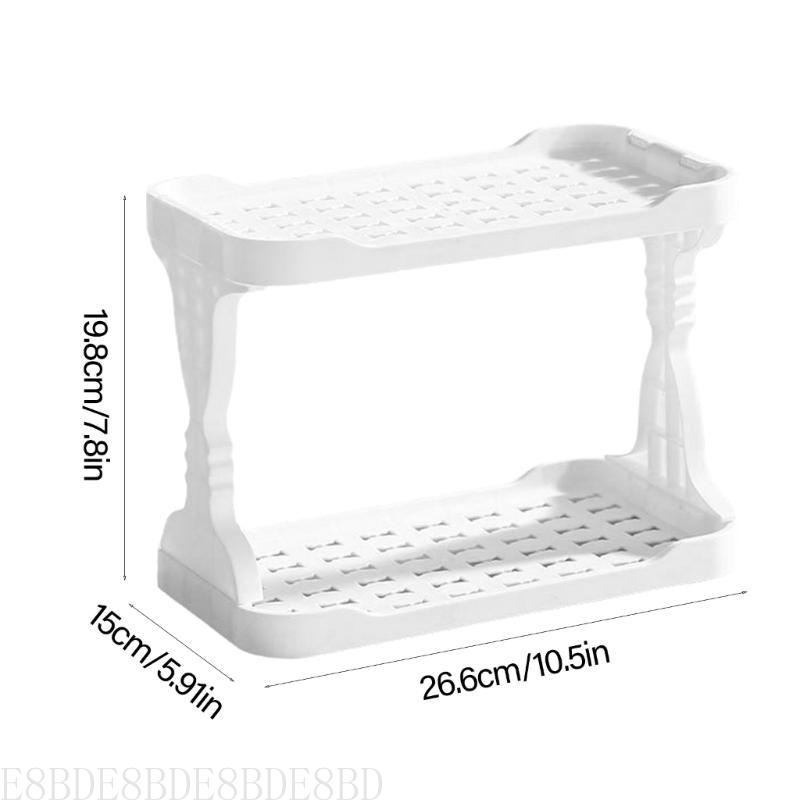 E8bd Standing Funcional Stand Span Space Gaving Rack doble capa para cocina y baño