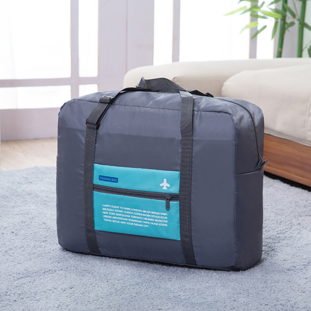 TFSCLOIN Opvouwbare Reistas Kleding Opslag Nylon Opbergzakken Hand Bagage Organizer Verpakking Cubes Zakken op Wielen Plunjezak: blue