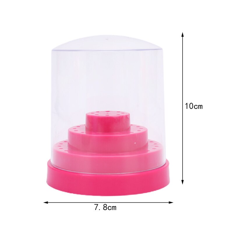 48 Holes Empty Holder Storage Box Holder Stand Display Container Manicure Accessories Acrylic Cover Tools Nail Art Drill Bits