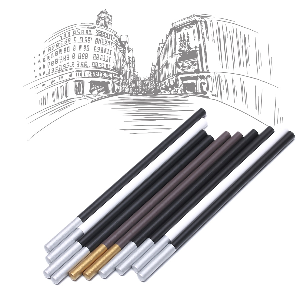 2 stk skitseringsblyanter kul blyant maleværktøj hvid/brun/sort highlight liner skitse kunst tegne blyant