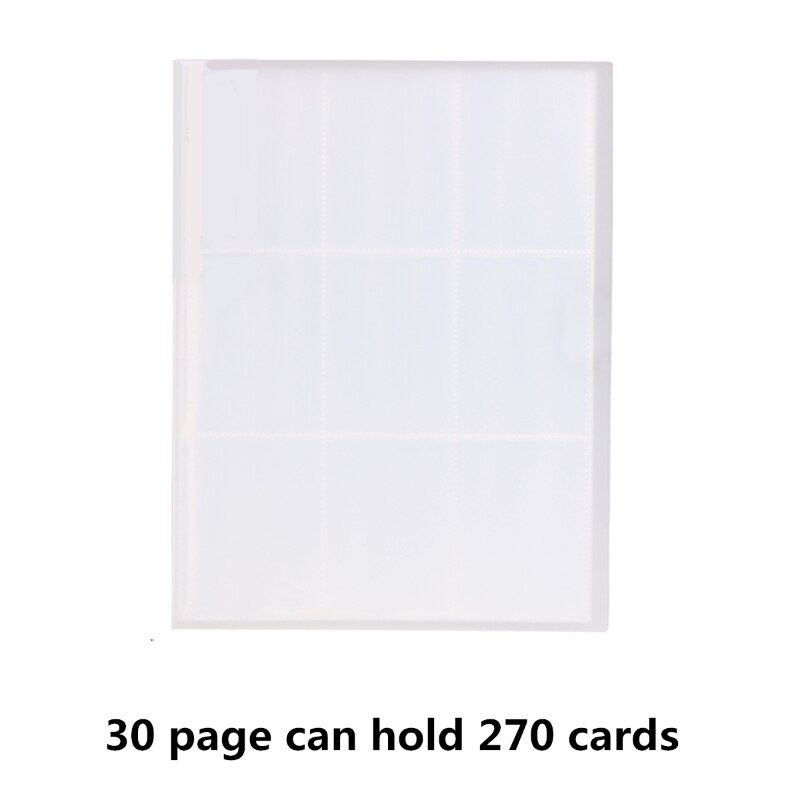 Transparent Card Collection Binder Pocket Trading Card Binder For Card Collection: 30 card slot