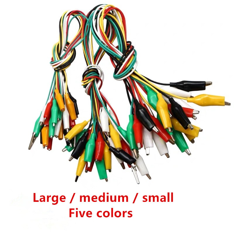 2pcs/5pcs Line length 50cm Crocodile clip small 28mm Double-ended Crocodile Clips Cable Alligator Clips Wire Testing Wire Clip