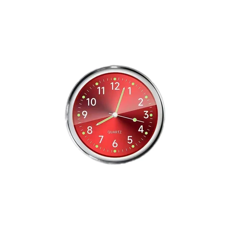Mini Car Klok 40Mm Lichtgevende Lichtgevende Klok Auto Digitaal Elektronisch Horloge Quartz Klokken Auto Interieur Accessoires: Rood