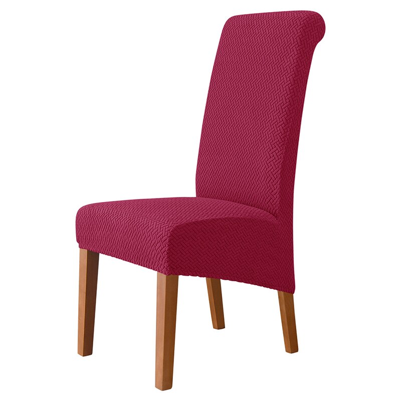 Housse de chaise molletonnée à haut dossier, protection anti-salissure, pour salle à manger, Banquet, mariage, taille XL: Wine