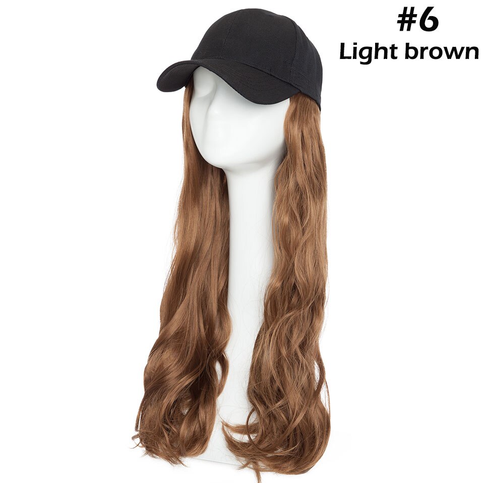 Snoilite 16 Inch Golvend Haar Extensions Met Black Cap Lange Synthetische Uitbreiding Haar Integreren Cap Met Haar Voor Girl Party: #6