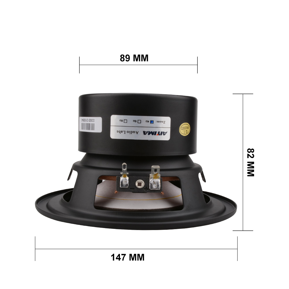 AIYIMA-altavoz de graves potentes para cine en casa, Subwoofer de 5,25 pulgadas, 4, 8 Ohm, 40W, para estantería, Audio de coche, bricolaje, 1 ud.