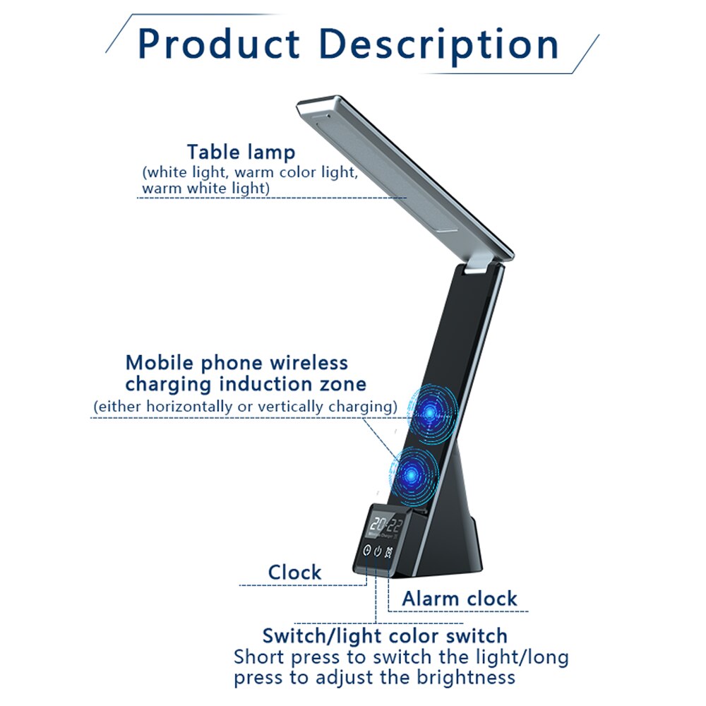 Support de lampe de Table avec chargeur sans fil 5 en 1, pour IPhone 12 11 Pro Max 15W, Station de charge rapide pour Apple Watch AirPods