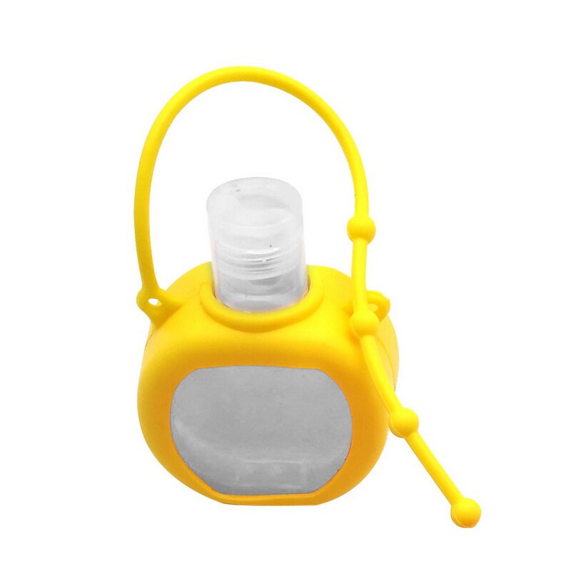 Cute Colorful Fruit Food Silicone Mini Hand Sanitizer Portable Hand Sanitizer Bottle Liquid Soap Liquid Dispenser Container: Yellow 1PCS