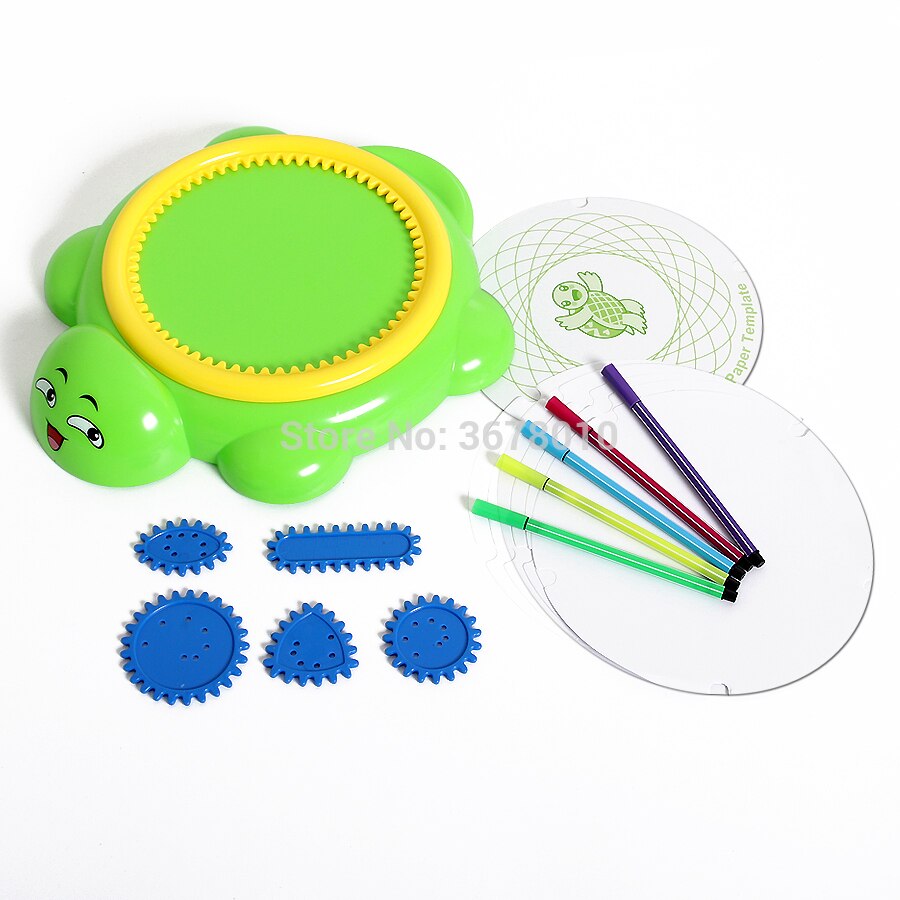 Tortue spin'N spirale doodler filature surface de dessin avec plaisir, spirale concepteur spirographe ensemble éducatif dessin jouets pour enfant