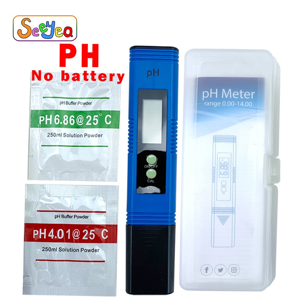 Aquarium Ph Meter Tester Ph Meter Digitale Lcd Pen Tds Meter Digitale Water Tester Digitale 0.0-14.0 Ec Tds ph Zwembad Tester Seeyea: Blue-00260-2