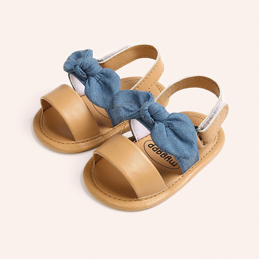 Sandales d'été antidérapantes pour bébés filles, chaussures de princesse, à nœud papillon, en PU, à la
