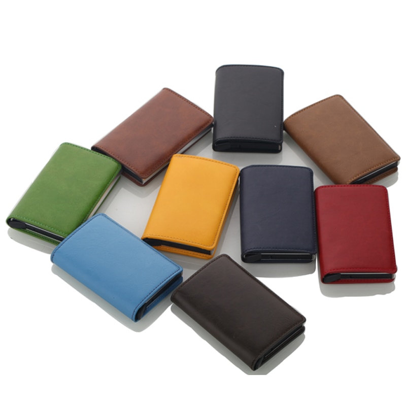 Automatic RFID Card Holder Men Credit Card Holders Business ID Card Case Aluminium Bank Card Wallets