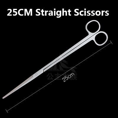 Aquarium recht gebogen pincet schaar algenkrabber roestvrij staal aquarium planten gereedschap: 25cm rechte schaarbewegingen