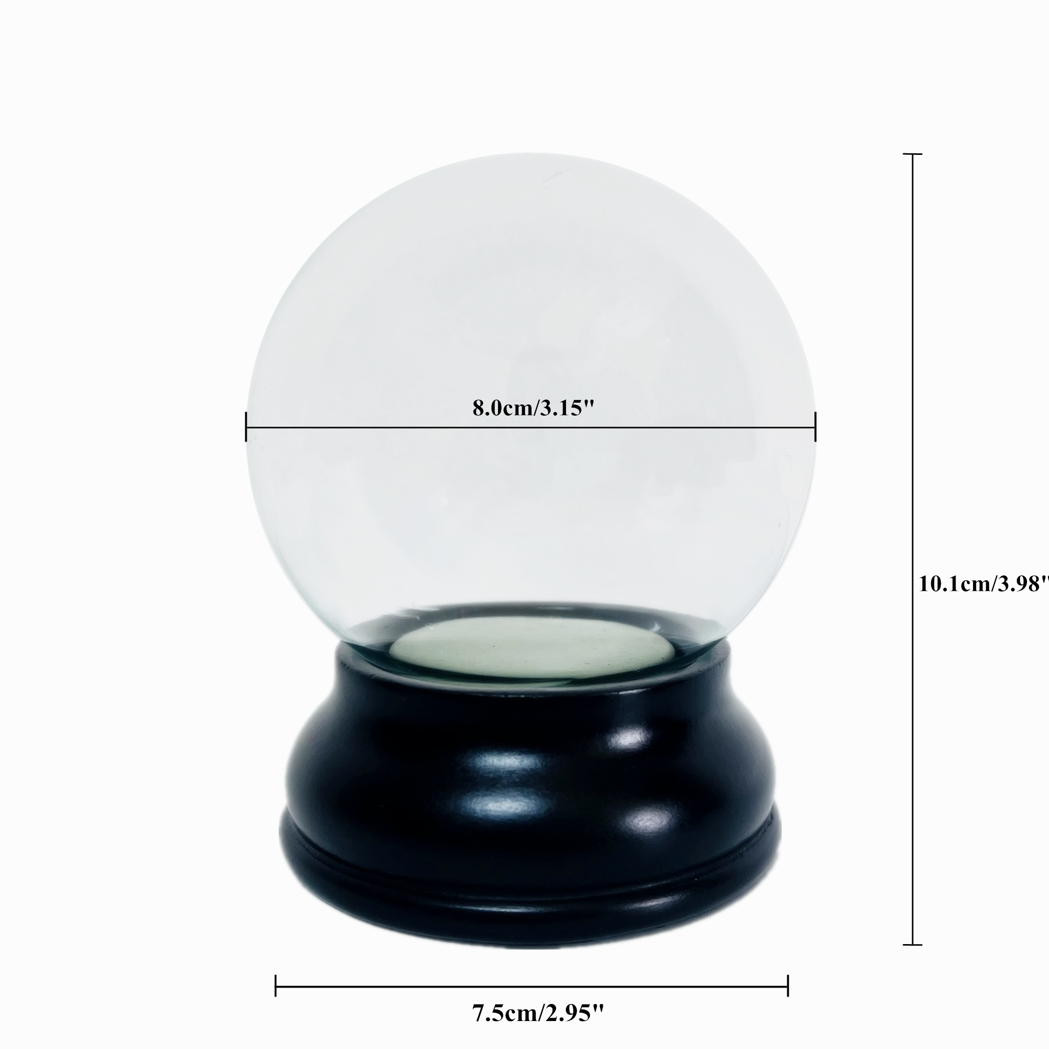 Accessori per palloncini di neve vuoti fai-da-te Palla d'acqua di Natale con base nera Palla di neve di cristallo regalo di compleanno per bambini