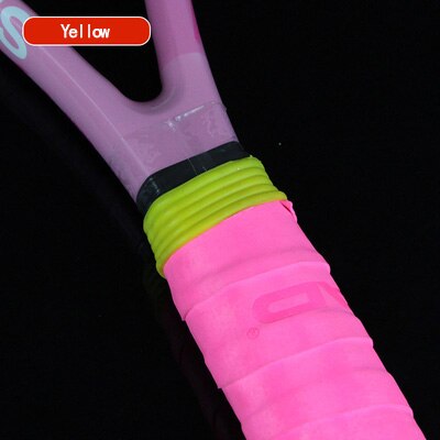 1 sztuka rakieta tenisowa rakieta Fix pierścień paletka do badmintona uchwyt rękojeści pierścień rakieta zespół Overgrip Protector Sport: YELLOW
