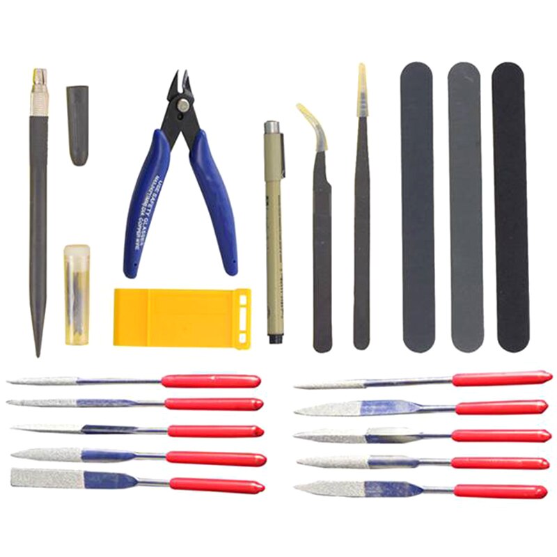 Maquette trousse à outils maquettiste outils de base Kit d'artisanat passe-temps trousse à outils de construction Gundam voiture modélisme: Default Title