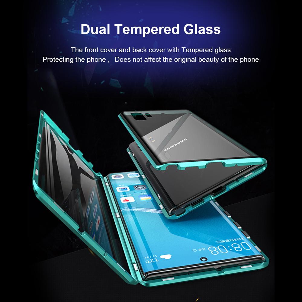 Doppelseitige glas Metall Magnetische fallen für Samsung Galaxis Hinweis 10 Plus Telefon fallen 360 Volle Schutz fallen Für Galaxis hinweis 10 +